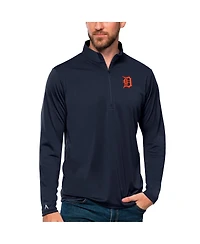 Antigua Men's Navy Detroit Tigers Tribute Quarter-Zip Pullover Top