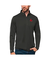 Antigua Men's Charcoal Boston Red Sox Tribute Quarter-Zip Pullover Top