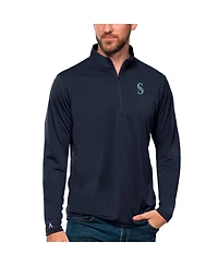 Antigua Men's Navy Seattle Mariners Tribute Quarter-Zip Pullover Top