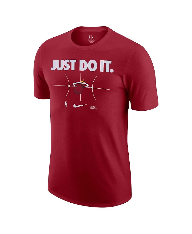 Nike Men's Red Miami Heat Just Do It T-Shirt