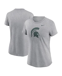 Nike Women's Heather Gray Michigan State Spartans Primetime Evergreen Logo T-Shirt