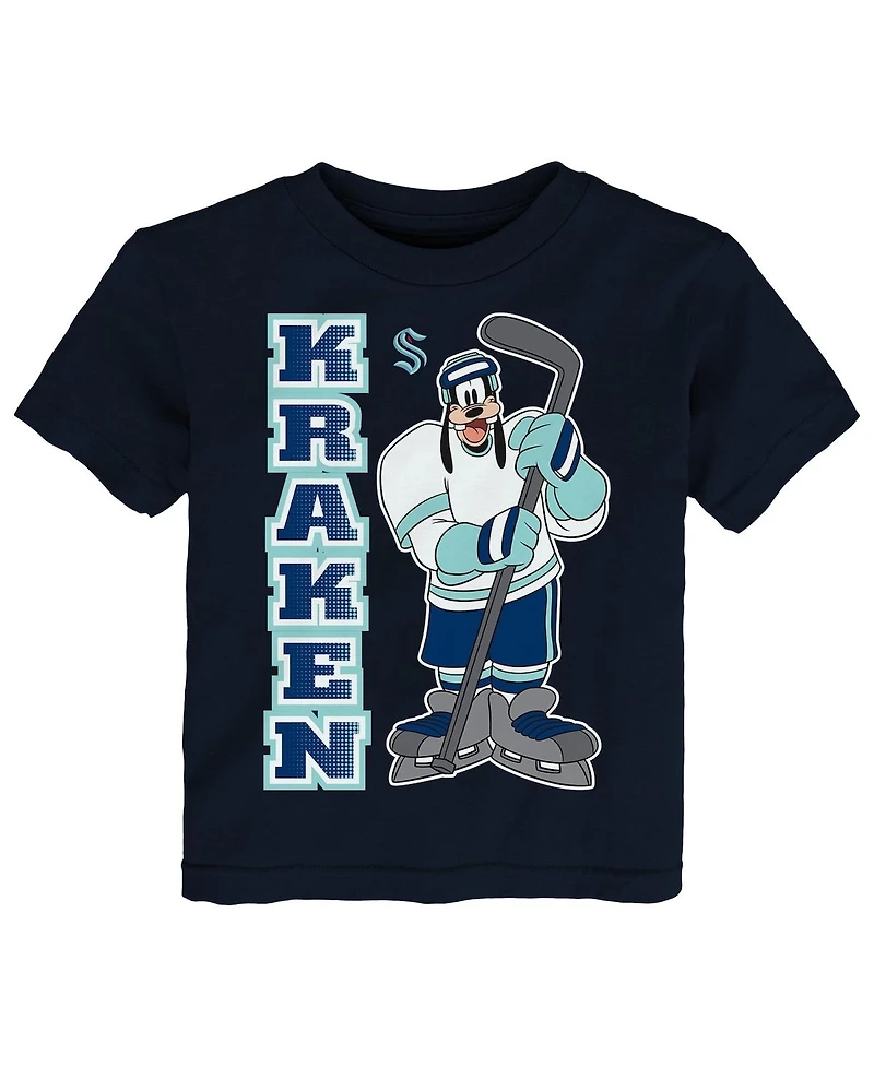 Outerstuff Toddler Deep Sea Blue/Heather Gray Seattle Kraken Two-Pack Disney Offense Only T-Shirt Set