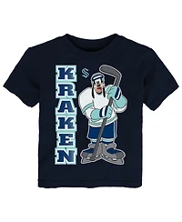 Outerstuff Toddler Deep Sea Blue/Heather Gray Seattle Kraken Two-Pack Disney Offense Only T-Shirt Set