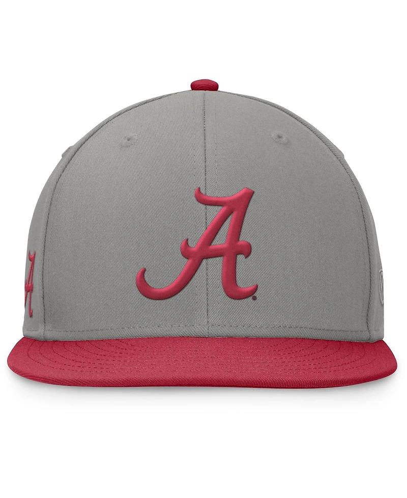 Top of the World Men's Gray/Crimson Alabama Crimson Tide Rally Two-Tone Fitted Hat