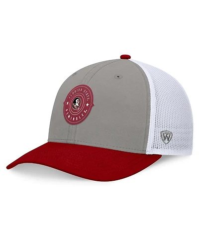 Top of the World Men's Gray/Garnet Florida State Seminoles Rob Trucker Adjustable Hat