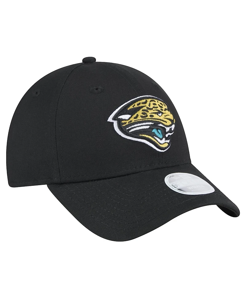 New Era Women's Black Jacksonville Jaguars Throwback Logo Standard 9FORTY Adjustable Hat