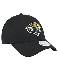 New Era Women's Black Jacksonville Jaguars Throwback Logo Standard 9FORTY Adjustable Hat