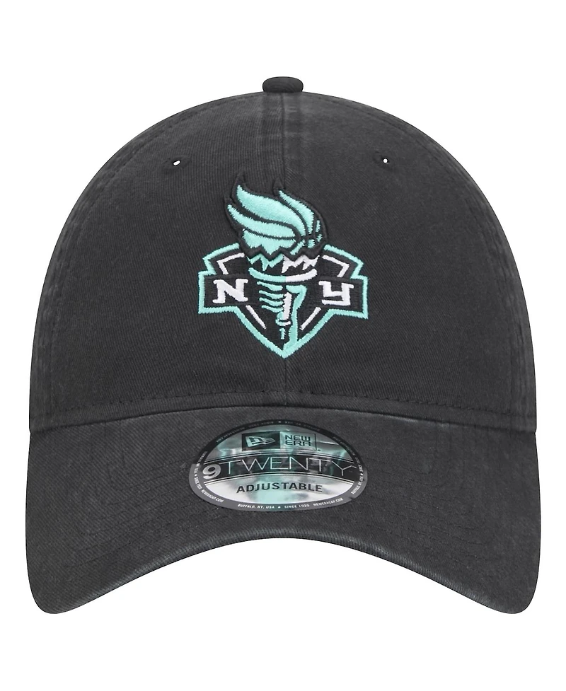 New Era Men's and Women's Black New York Liberty Core Logo 9TWENTY Adjustable Hat