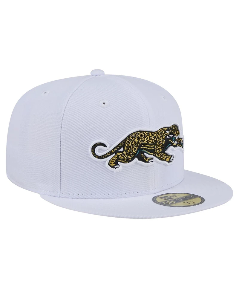 New Era Men's White Jacksonville Jaguars Throwback Crawl Omaha 59FIFTY Fitted Hat