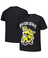 Comfortwash Big Boys and Girls Black Michigan Wolverines Dino Truck T-Shirt