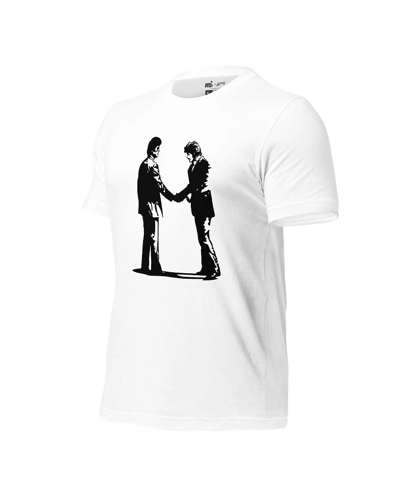 Section 119 Men's and Women's White Pink Floyd Wish You Were Here Handshake Tri-Blend T-Shirt