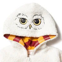 Harry Potter Hedwig Owl Fleece Zip Up Costume Hoodie Toddler| Child Boys