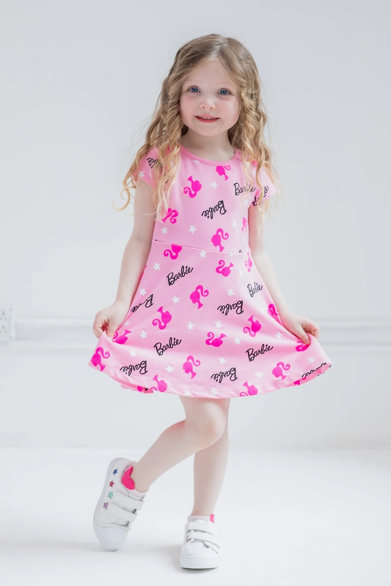 Barbie Girls French Terry Skater Dress Pink Toddler| Child