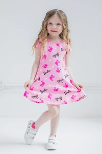 Barbie Girls French Terry Skater Dress Pink Toddler| Child
