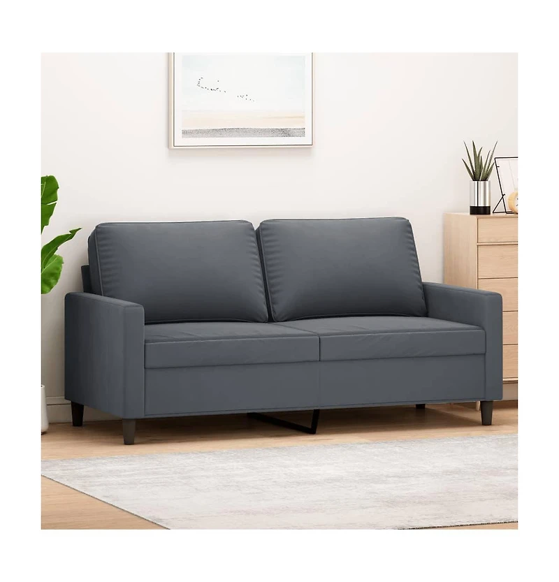 vidaXL 2-Seater Sofa Dark Gray 55.1" Velvet