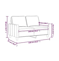 vidaXL 2-Seater Sofa Dark Gray 55.1" Velvet