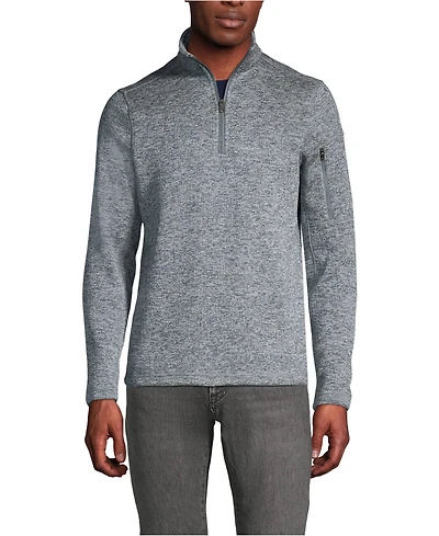 Lands' End Men's Sweater Fleece Quarter Zip Pullover