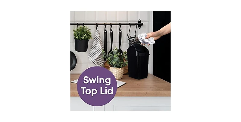 Superio Small 2.5 Gallon Plastic Trash Can with Swing Top Lid