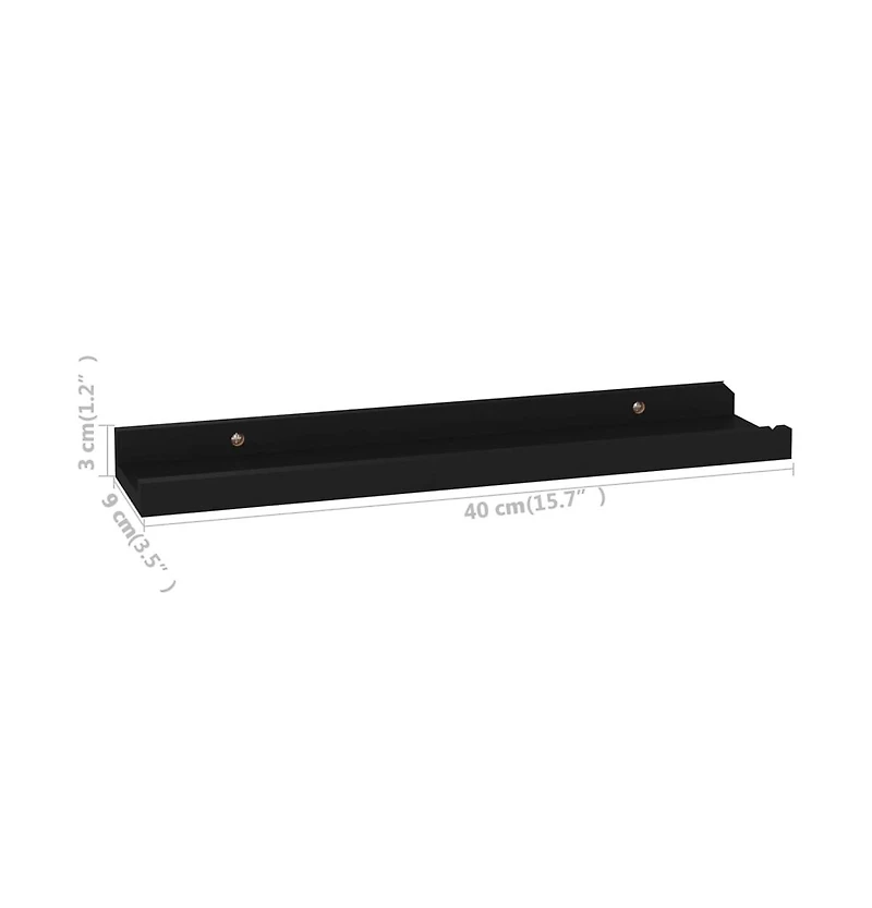 vidaXL Wall Shelves 4 pcs Black 15.7"x3.5"x1.2"