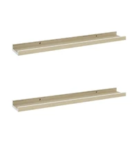 vidaXL Wall Shelves 2 pcs White and Sonoma Oak 23.6"x3.5"x1.2"
