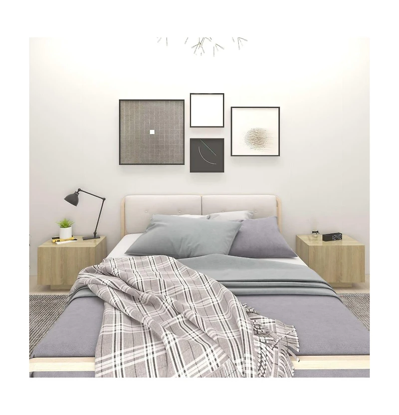 vidaXL Bedside Cabinet Sonoma Oak 39.4"x13.8"x15.7" Engineered Wood