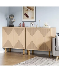Tribesigns Sideboard Storage Cabinet, Wooden Buffet Cabinet, Sideboard Buffet Cabinet, Floor Cabinet with Doors, Accent Cabinet