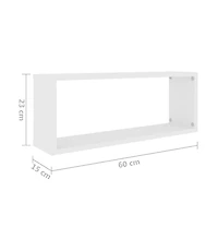 vidaXL Wall Cube Shelves 6 pcs 23.6"x5.9"x9.1" Engineered Wood