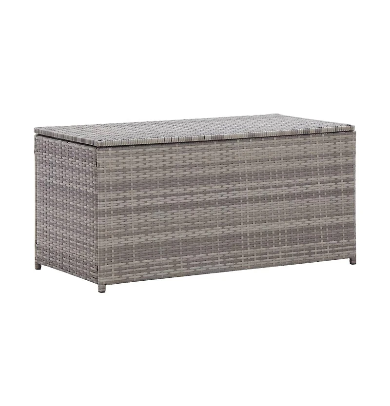 vidaXL Patio Storage Box Poly Rattan 39.4"x19.7"x19.7" Gray