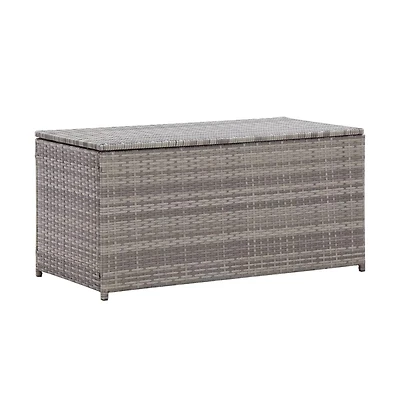 vidaXL Patio Storage Box Poly Rattan 39.4"x19.7"x19.7" Gray