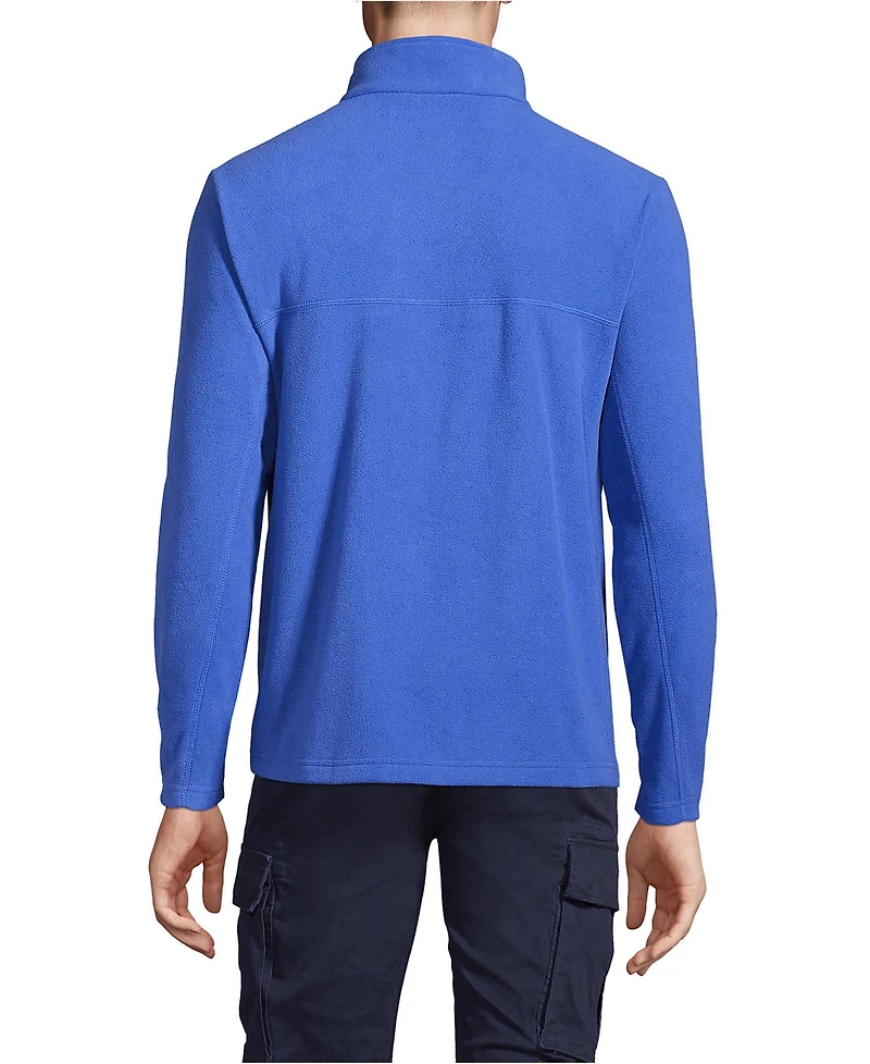 Lands' End Men's Thermacheck 100 Fleece Quarter Zip Pullover Top