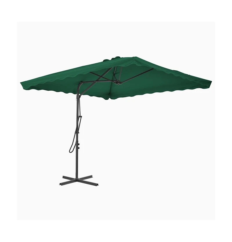 Garden Parasol with Steel Pole 98.4"x98.4" Green