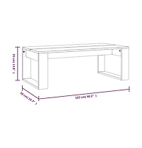 Coffee Table White 40.2"x19.7"x13.8" Engineered Wood