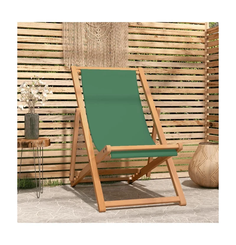 vidaXL Folding Beach Chair Solid Teak Wood