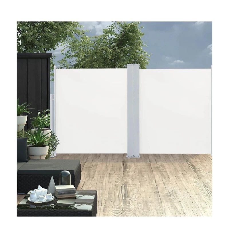 Retractable Side Awning Cream 55.1"x236.2"