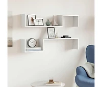 vidaXL Wall Shelves 2 pcs White 39.4"x5.9"x7.9" Engineered Wood