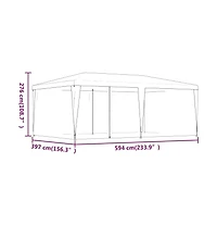 Party Tent with 6 Mesh Sidewalls Red 19.7'x13.1' Hdpe