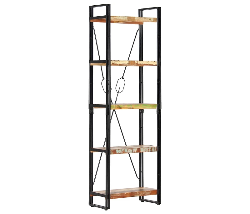 5-Tier Bookcase 23.6"x11.8"x70.9" Solid Reclaimed Wood