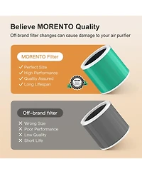 Morento HY1800 Genuine Air Purifier Replacement Filter, H13 Ture Hepa Filter for HY1800 Air Purifer, Efficiency Activated Carbon, Pack