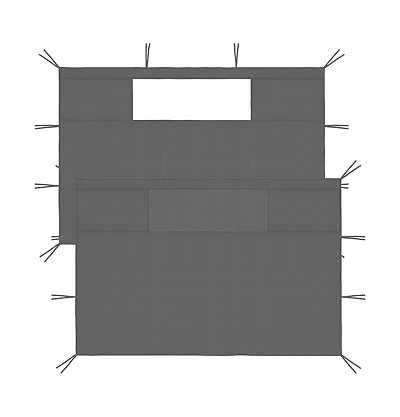 vidaXL Gazebo Sidewalls with Windows 2 pcs Anthracite