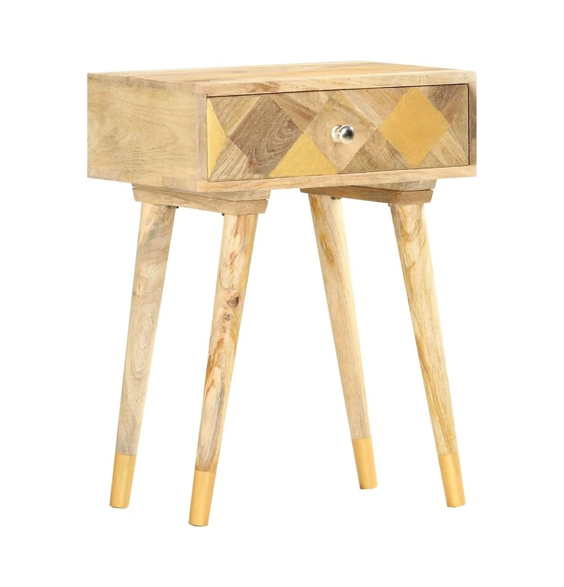 vidaXL Bedside Cabinet 16.9"x11.8"x22.8" Solid Mango Wood