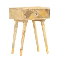 vidaXL Bedside Cabinet 16.9"x11.8"x22.8" Solid Mango Wood