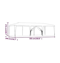 Party Tent with 8 Mesh Sidewalls Blue 29.5'x13.1' Hdpe