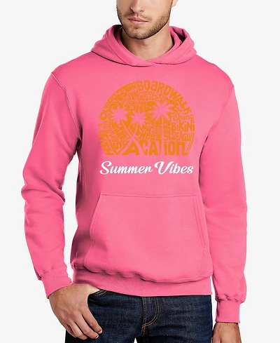 La Pop Art Men's Summer Vibes Word Hooded Sweatshirt