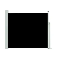 Patio Retractable Side Awning 39.4"x118.1" Black