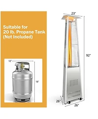 Inolait 42 000 Btu Stainless Steel Pyramid Patio Heater With Wheels