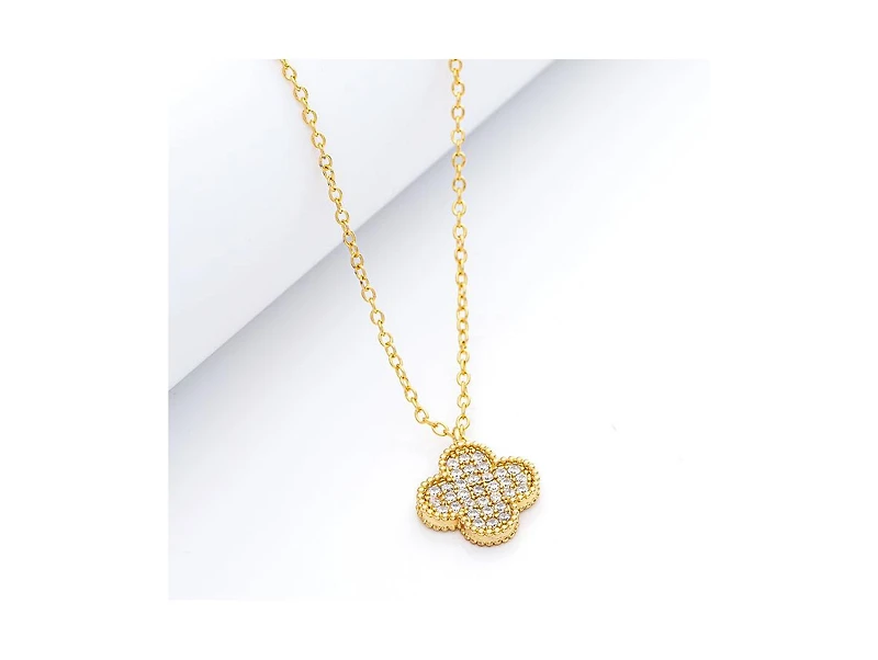Rivka Friedman Pave Clover Pendant