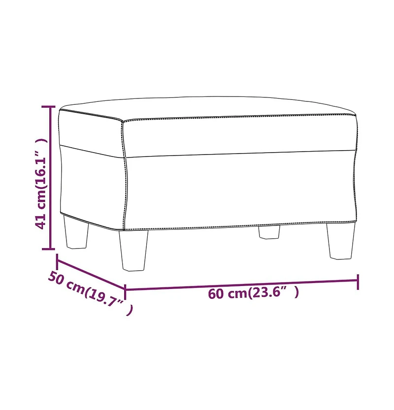 vidaXL Footstool Dark Gray 23.6"x19.7"x16.1" Fabric