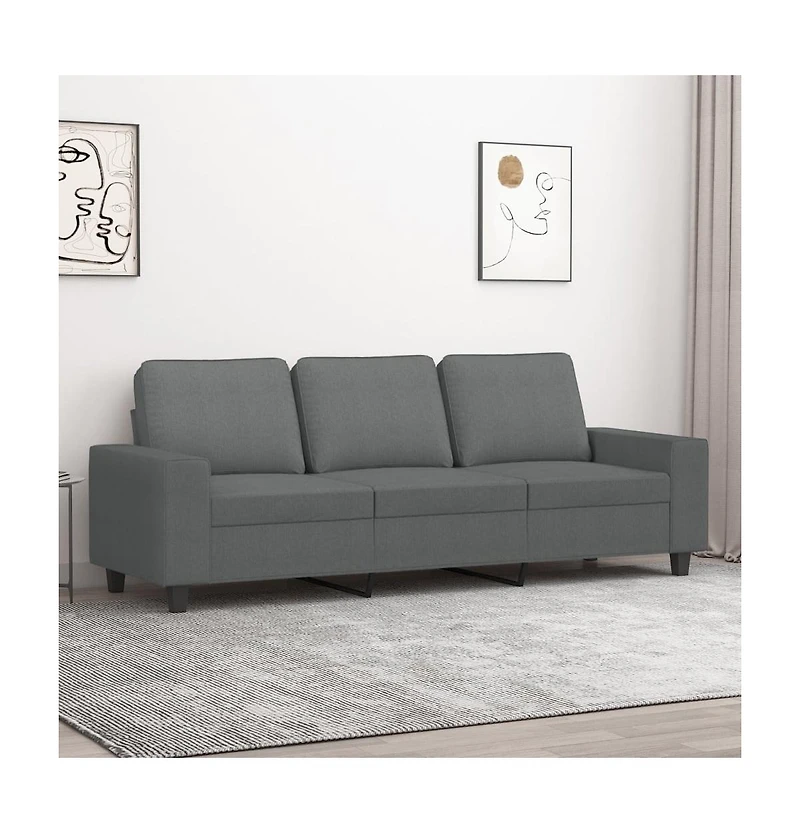 vidaXL 3-Seater Sofa Dark Gray 70.9" Fabric