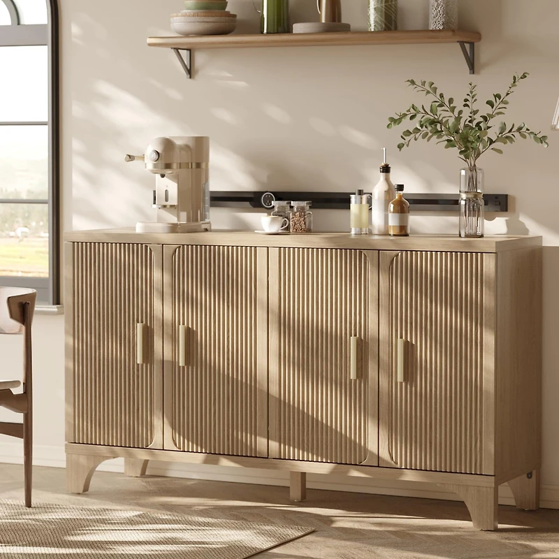 Sugift 2 Drawers Industrial Console Table with Steel Frame for Small Space-Rustic Brown