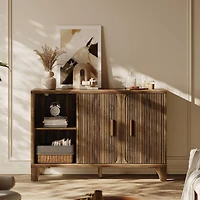 Console Table with Open Shelf Gold Metal Frame Living Room Hallway-White